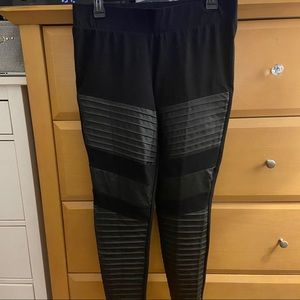 Faux leather moto leggings